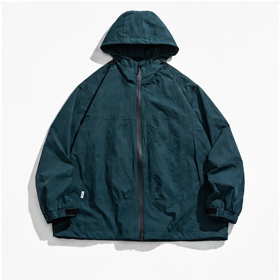 Haze - Mens Water-Repellent & Windproof Hooded Lightweight Jacket - Turquoise Blue