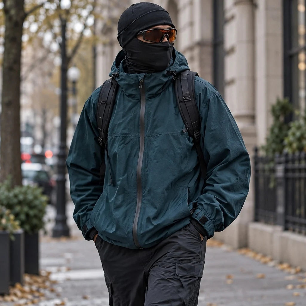 Haze - Mens Water-Repellent & Windproof Hooded Lightweight Jacket - Turquoise Blue