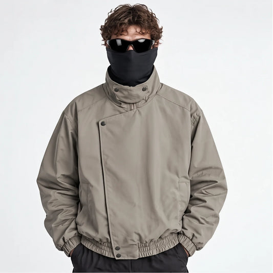 Mist - Mens Water-Repellent & Windproof Stand-Collar Lightweight Jacket - Warm Grey