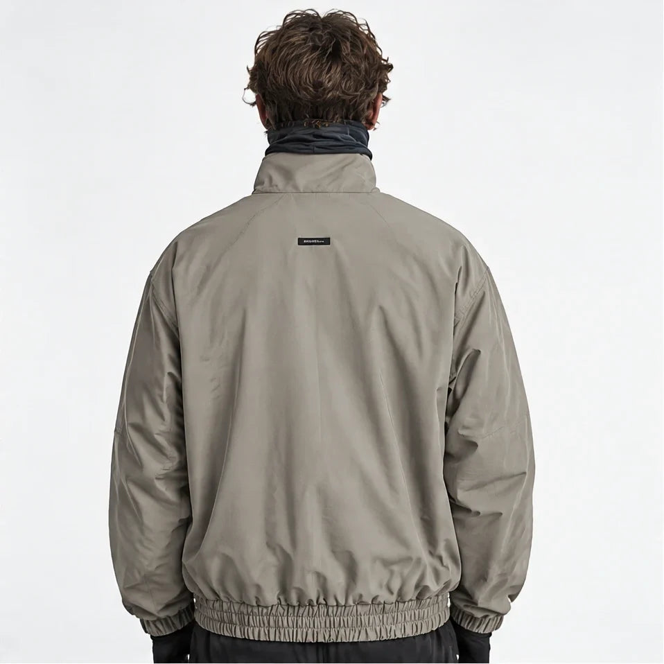 Mist - Mens Water-Repellent & Windproof Stand-Collar Lightweight Jacket - Warm Grey
