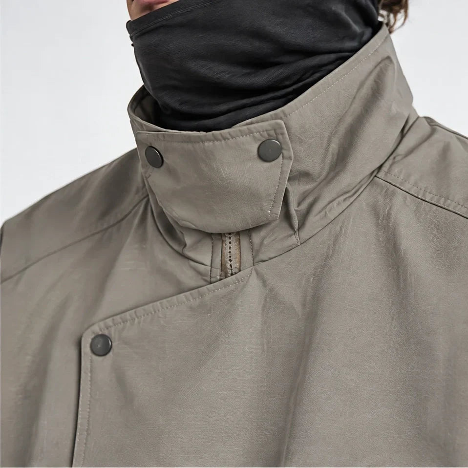 Mist - Mens Water-Repellent & Windproof Stand-Collar Lightweight Jacket - Warm Grey