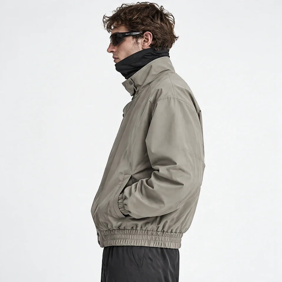 Mist - Mens Water-Repellent & Windproof Stand-Collar Lightweight Jacket - Warm Grey