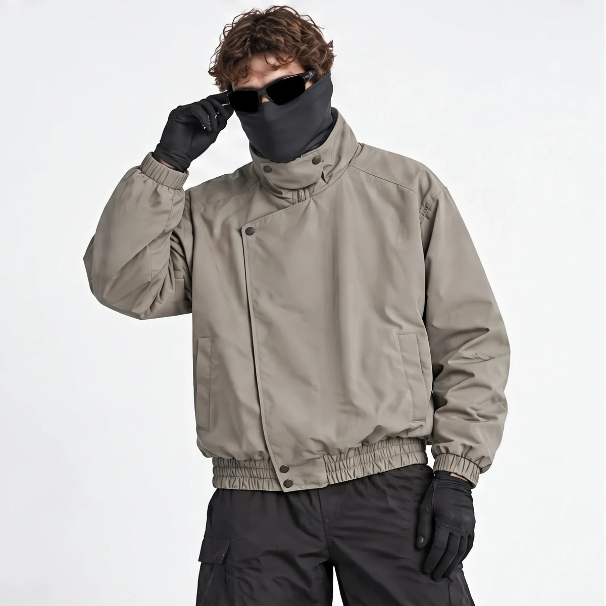 Mist - Mens Water-Repellent & Windproof Stand-Collar Lightweight Jacket - Warm Grey