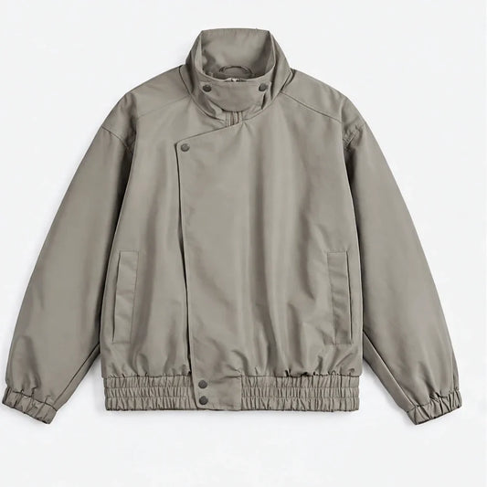 Mist - Mens Water-Repellent & Windproof Stand-Collar Lightweight Jacket - Warm Grey