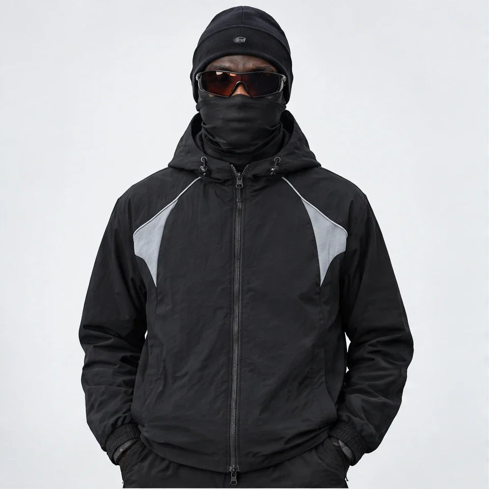 Pall - Mens Water-Repellent & Windproof Colour-Block Lightweight Jacket - Black
