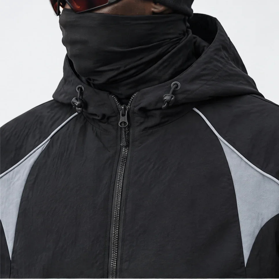Pall - Mens Water-Repellent & Windproof Colour-Block Lightweight Jacket - Black