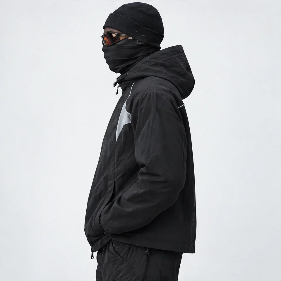 Pall - Mens Water-Repellent & Windproof Colour-Block Lightweight Jacket - Black