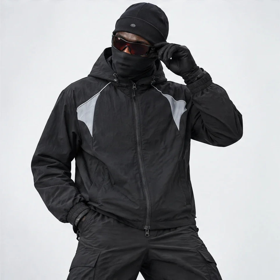Pall - Mens Water-Repellent & Windproof Colour-Block Lightweight Jacket - Black