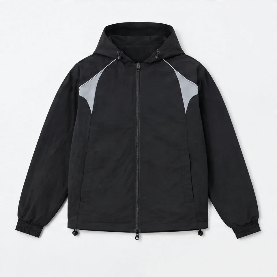 Pall - Mens Water-Repellent & Windproof Colour-Block Lightweight Jacket - Black