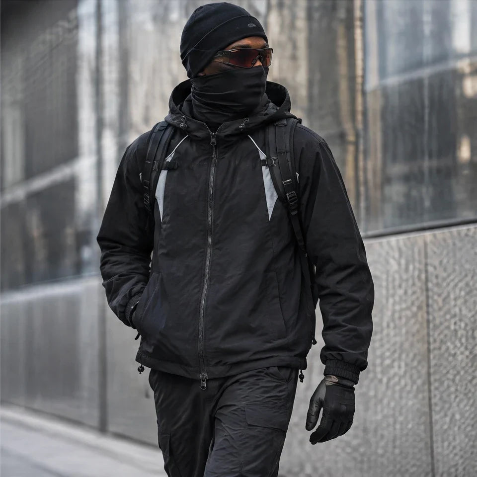 Pall - Mens Water-Repellent & Windproof Colour-Block Lightweight Jacket - Black