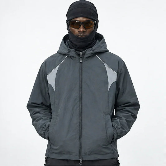 Pall - Mens Water-Repellent & Windproof Colour-Block Lightweight Jacket - Grey Blue
