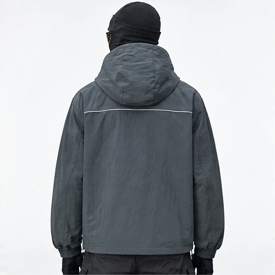 Pall - Mens Water-Repellent & Windproof Colour-Block Lightweight Jacket - Grey Blue