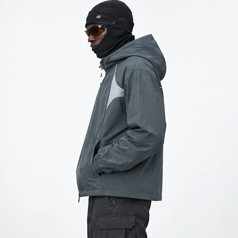 Pall - Mens Water-Repellent & Windproof Colour-Block Lightweight Jacket - Grey Blue