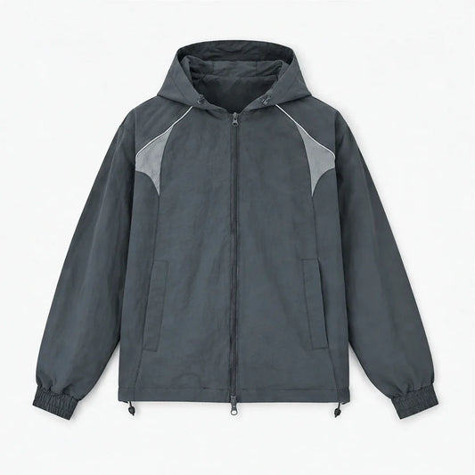 Pall - Mens Water-Repellent & Windproof Colour-Block Lightweight Jacket - Grey Blue