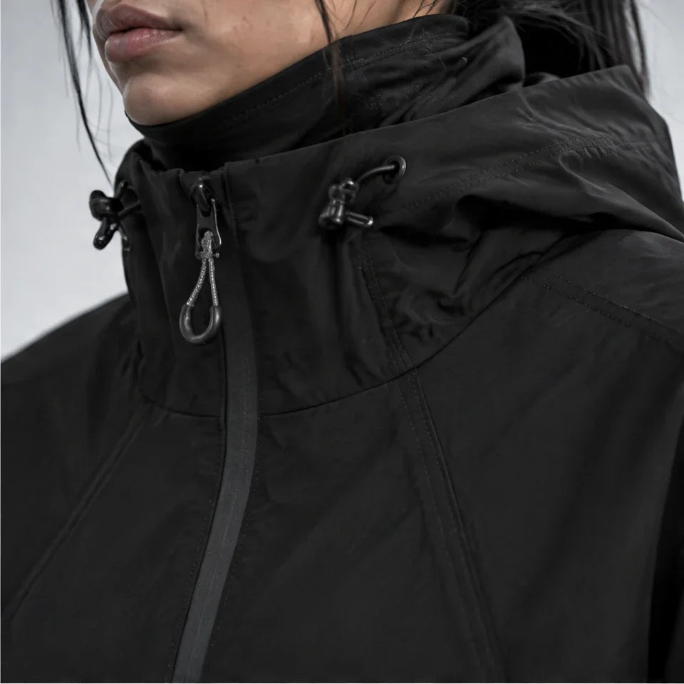 Zephyr - Unisex Water-Repellent & Windproof Hooded Lightweight Jacket - Black