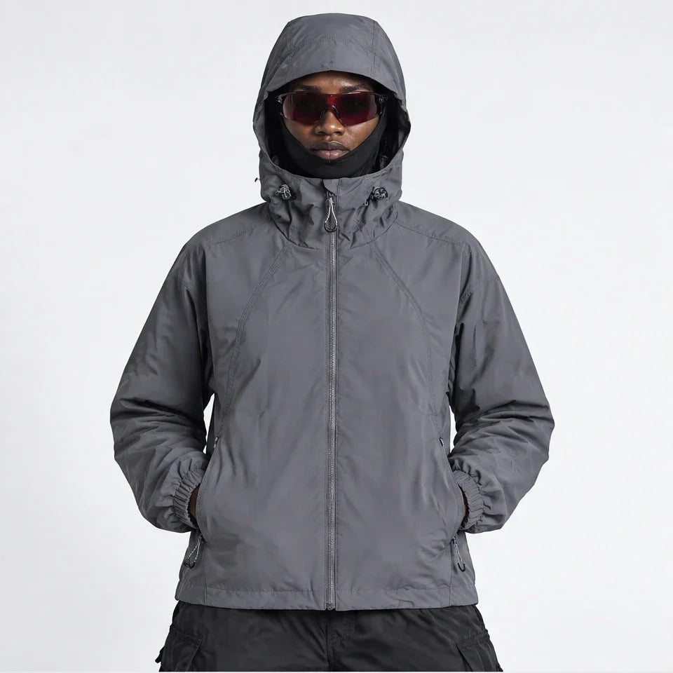 Zephyr - Unisex Water-Repellent & Windproof Hooded Lightweight Jacket - Dark Grey