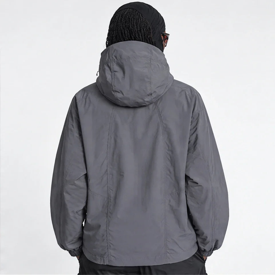 Zephyr - Unisex Water-Repellent & Windproof Hooded Lightweight Jacket - Dark Grey