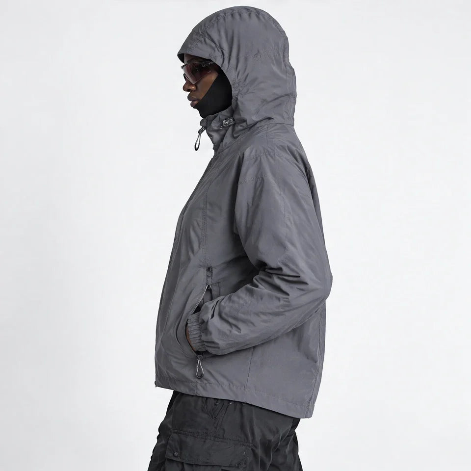 Zephyr - Unisex Water-Repellent & Windproof Hooded Lightweight Jacket - Dark Grey
