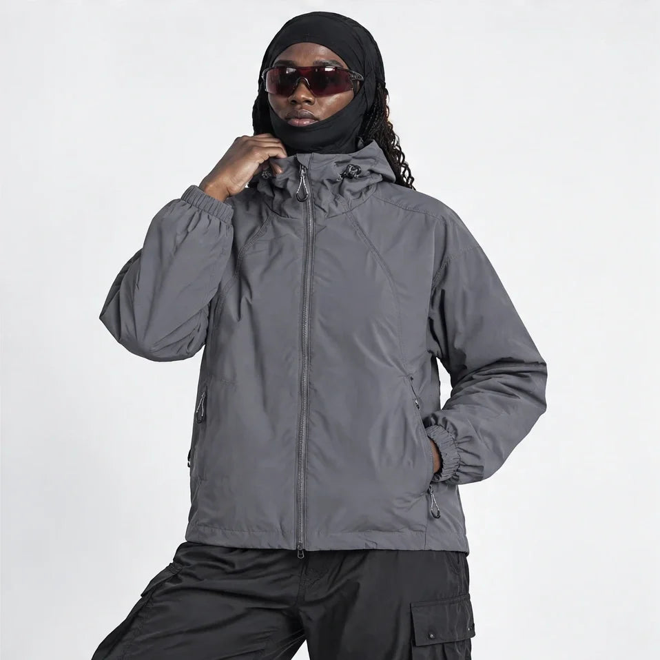 Zephyr - Unisex Water-Repellent & Windproof Hooded Lightweight Jacket - Dark Grey