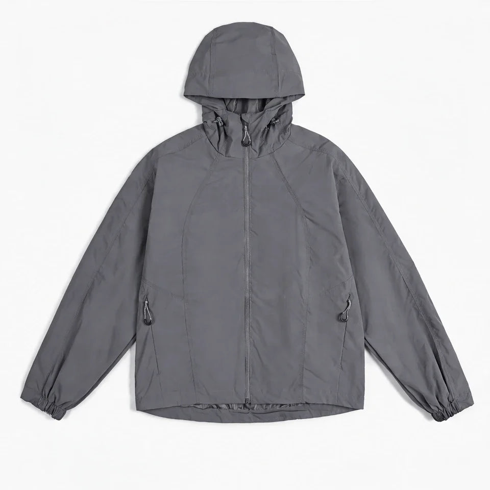 Zephyr - Unisex Water-Repellent & Windproof Hooded Lightweight Jacket - Dark Grey
