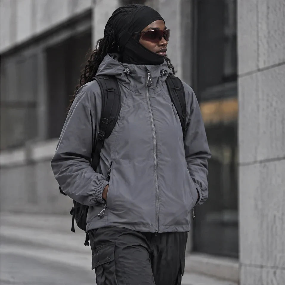 Zephyr - Unisex Water-Repellent & Windproof Hooded Lightweight Jacket - Dark Grey