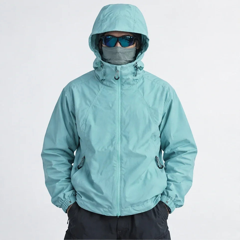 Zephyr - Unisex Water-Repellent & Windproof Hooded Lightweight Jacket - Lake Blue
