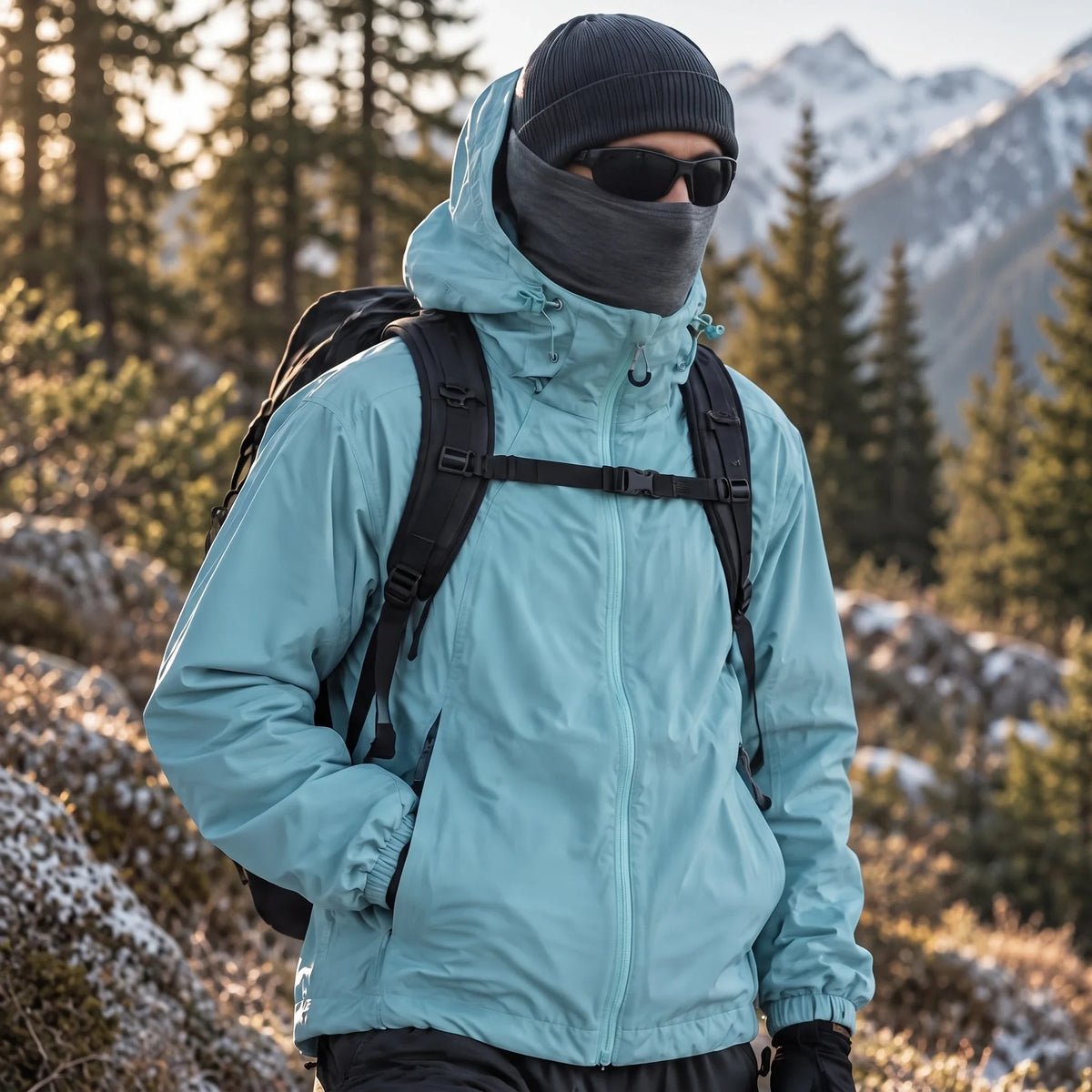Zephyr - Unisex Water-Repellent & Windproof Hooded Lightweight Jacket - Lake Blue