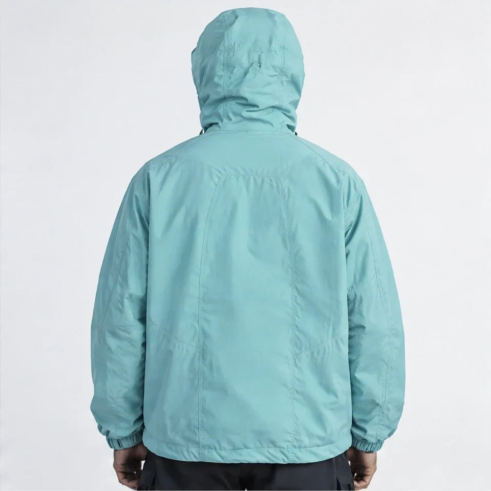 Zephyr - Unisex Water-Repellent & Windproof Hooded Lightweight Jacket - Lake Blue