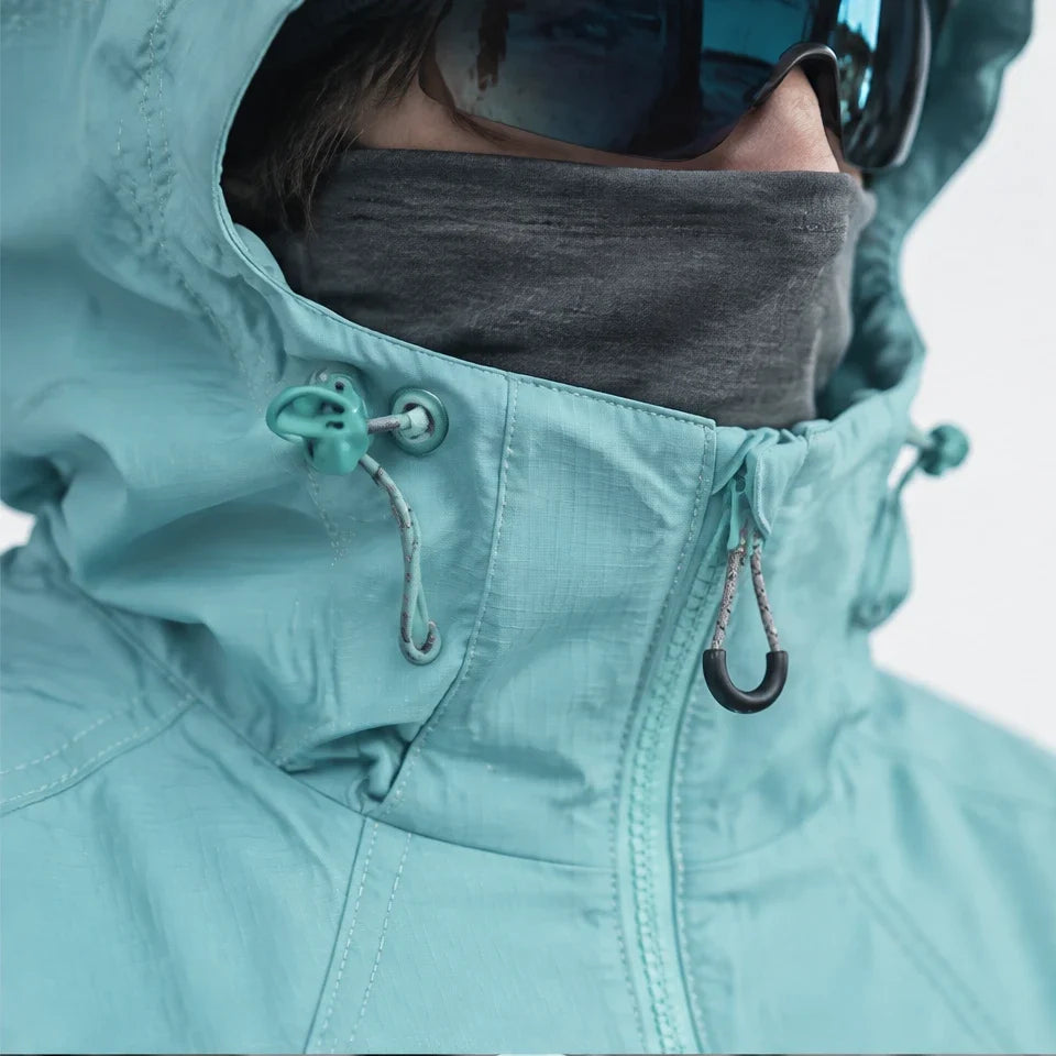 Zephyr - Unisex Water-Repellent & Windproof Hooded Lightweight Jacket - Lake Blue