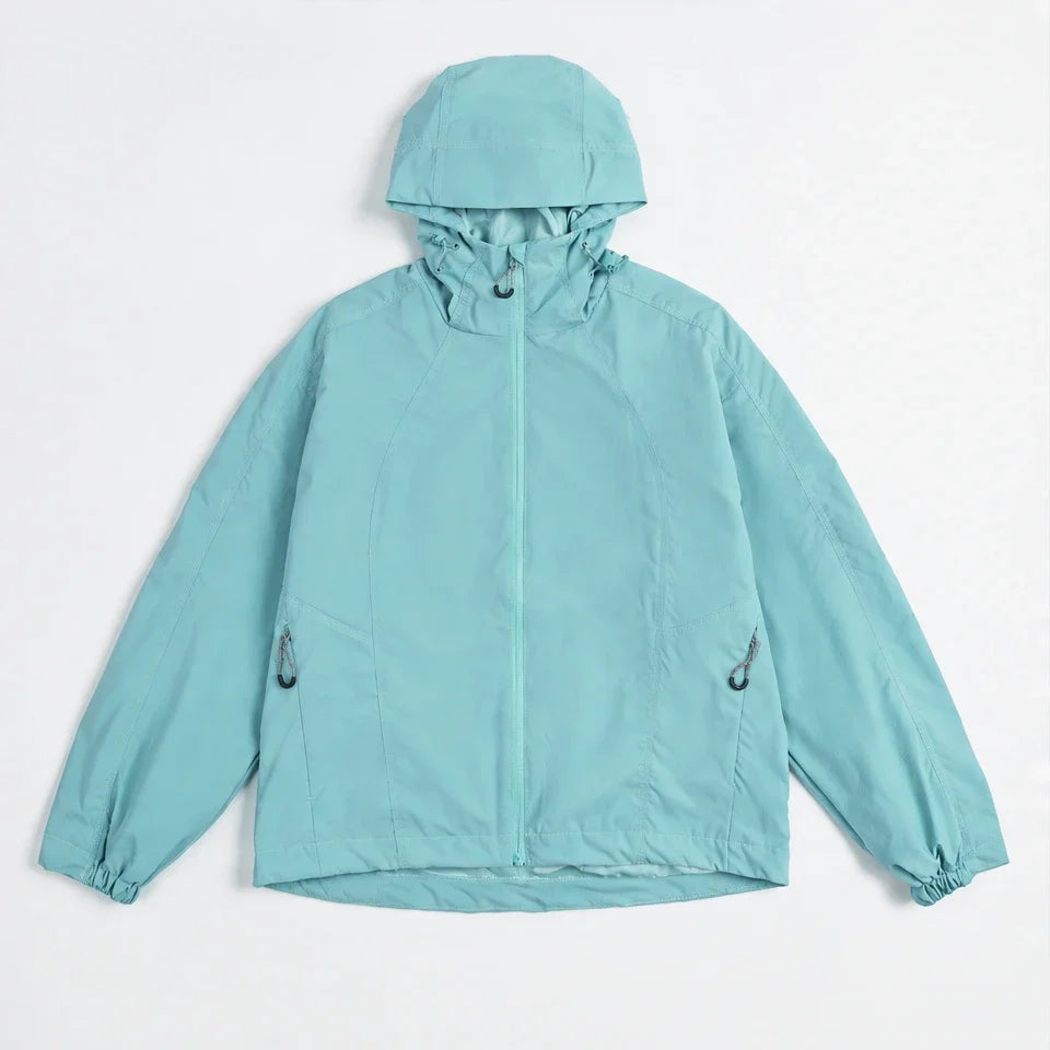 Zephyr - Unisex Water-Repellent & Windproof Hooded Lightweight Jacket - Lake Blue
