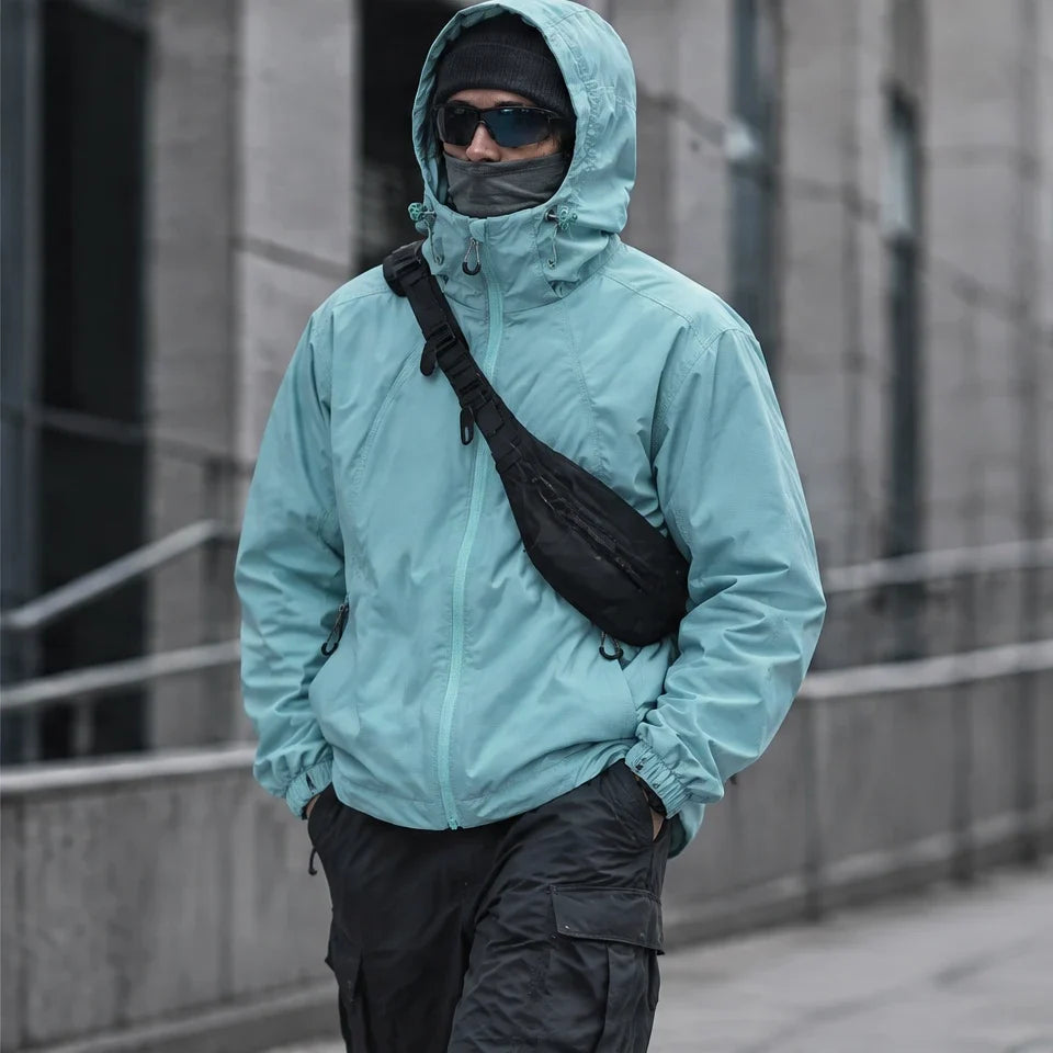 Zephyr - Unisex Water-Repellent & Windproof Hooded Lightweight Jacket - Lake Blue