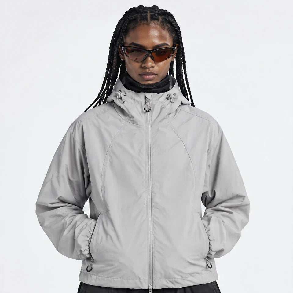Zephyr - Unisex Water-Repellent & Windproof Hooded Lightweight Jacket - Light Grey