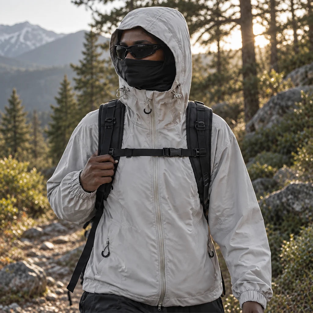 Zephyr - Unisex Water-Repellent & Windproof Hooded Lightweight Jacket - Light Grey