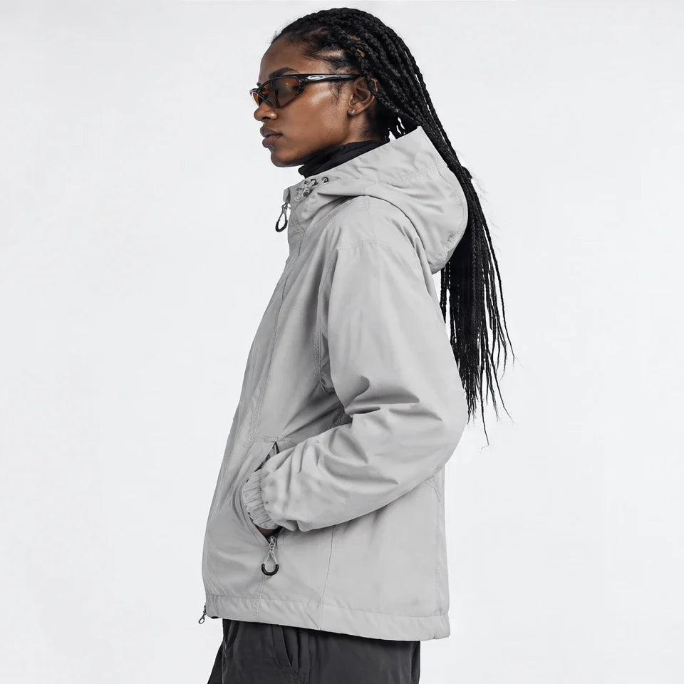 Zephyr - Unisex Water-Repellent & Windproof Hooded Lightweight Jacket - Light Grey