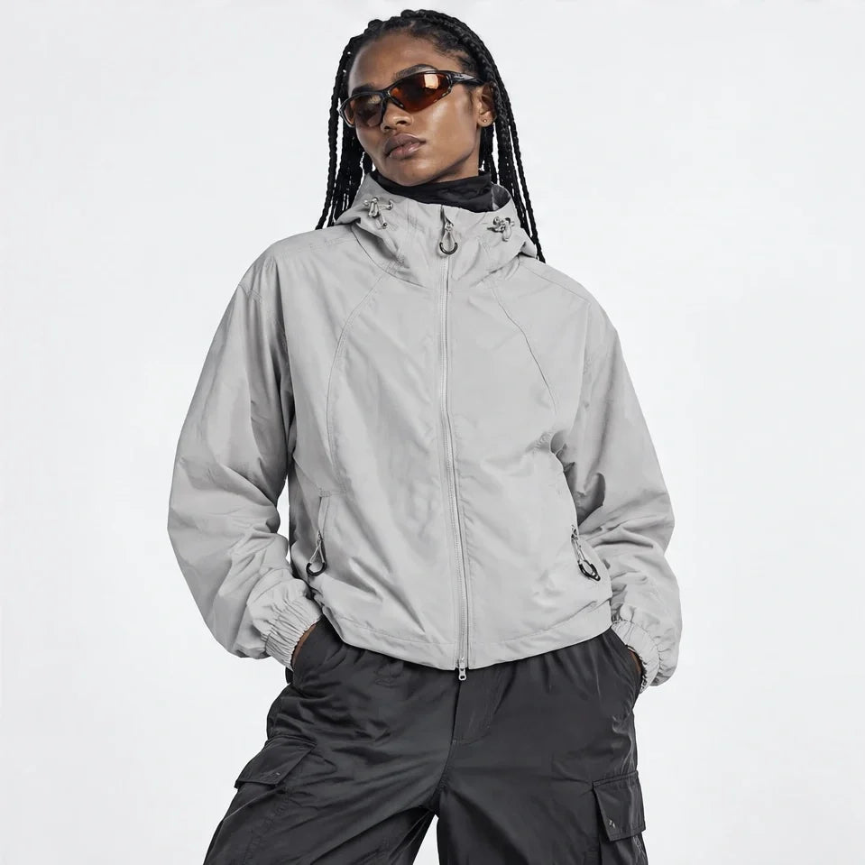 Zephyr - Unisex Water-Repellent & Windproof Hooded Lightweight Jacket - Light Grey