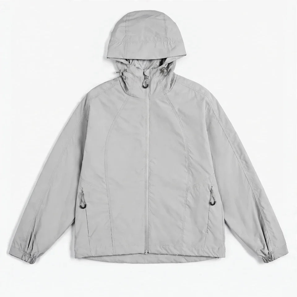 Zephyr - Unisex Water-Repellent & Windproof Hooded Lightweight Jacket - Light Grey