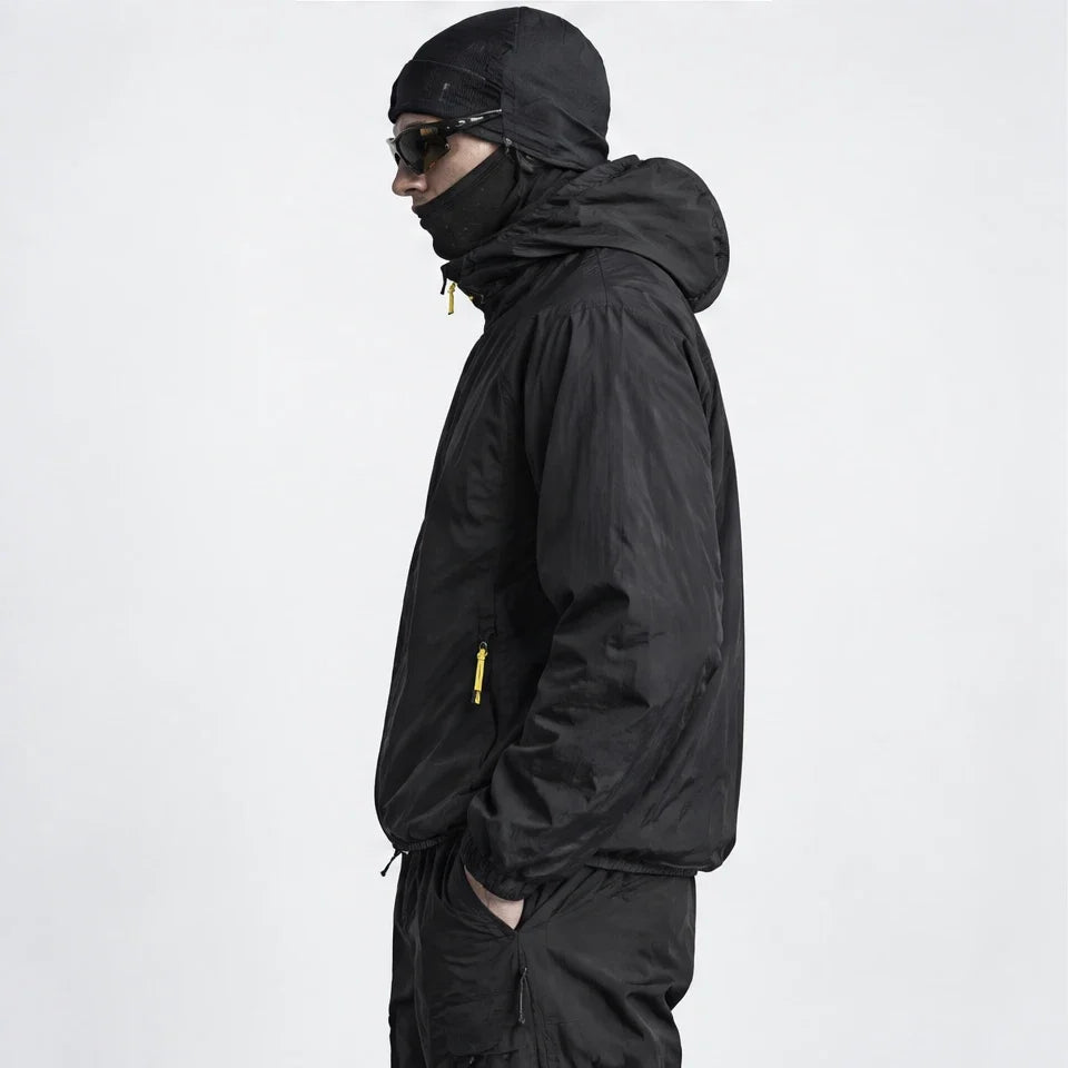 Virga - Unisex Water-Repellent & Windproof Mesh-Vent Lightweight Jacket - Black