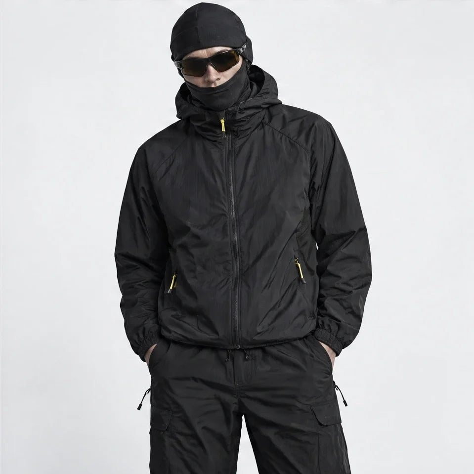 Virga - Unisex Water-Repellent & Windproof Mesh-Vent Lightweight Jacket - Black