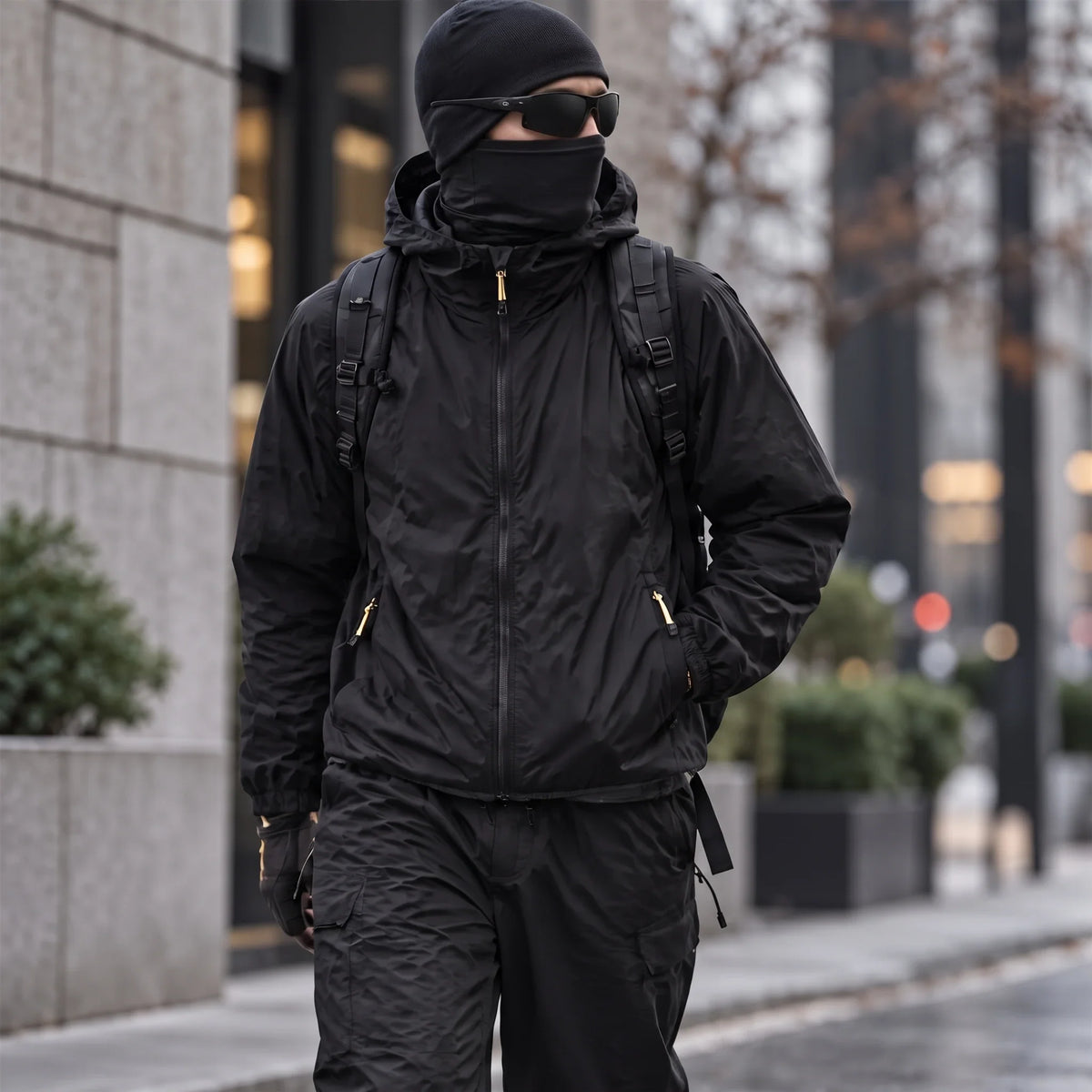 Virga - Unisex Water-Repellent & Windproof Mesh-Vent Lightweight Jacket - Black