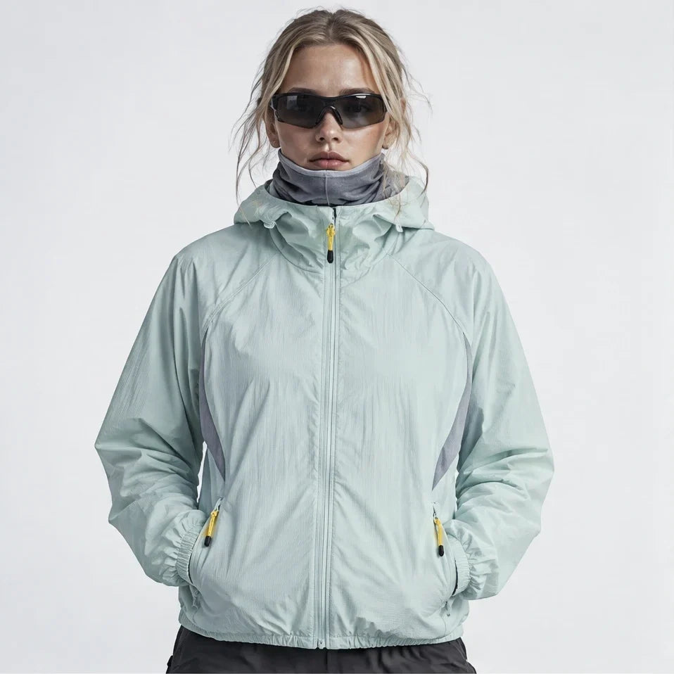 Virga - Unisex Water-Repellent & Windproof Mesh-Vent Lightweight Jacket - Green