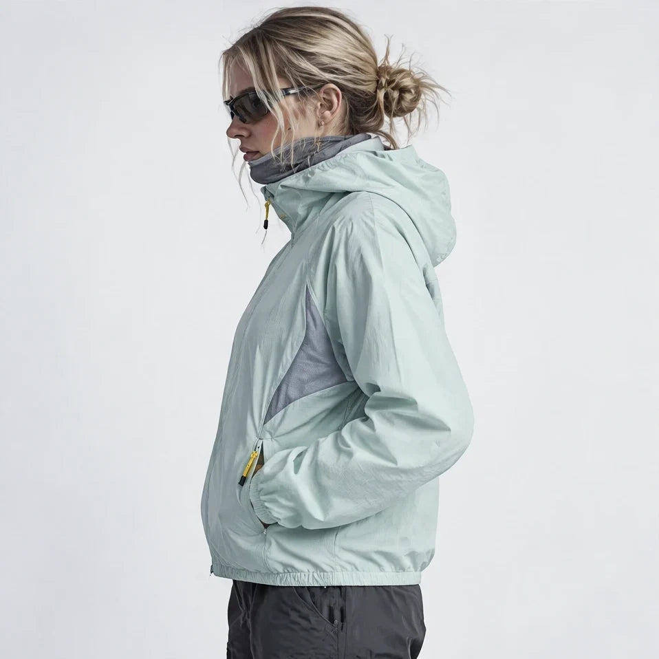 Virga - Unisex Water-Repellent & Windproof Mesh-Vent Lightweight Jacket - Green