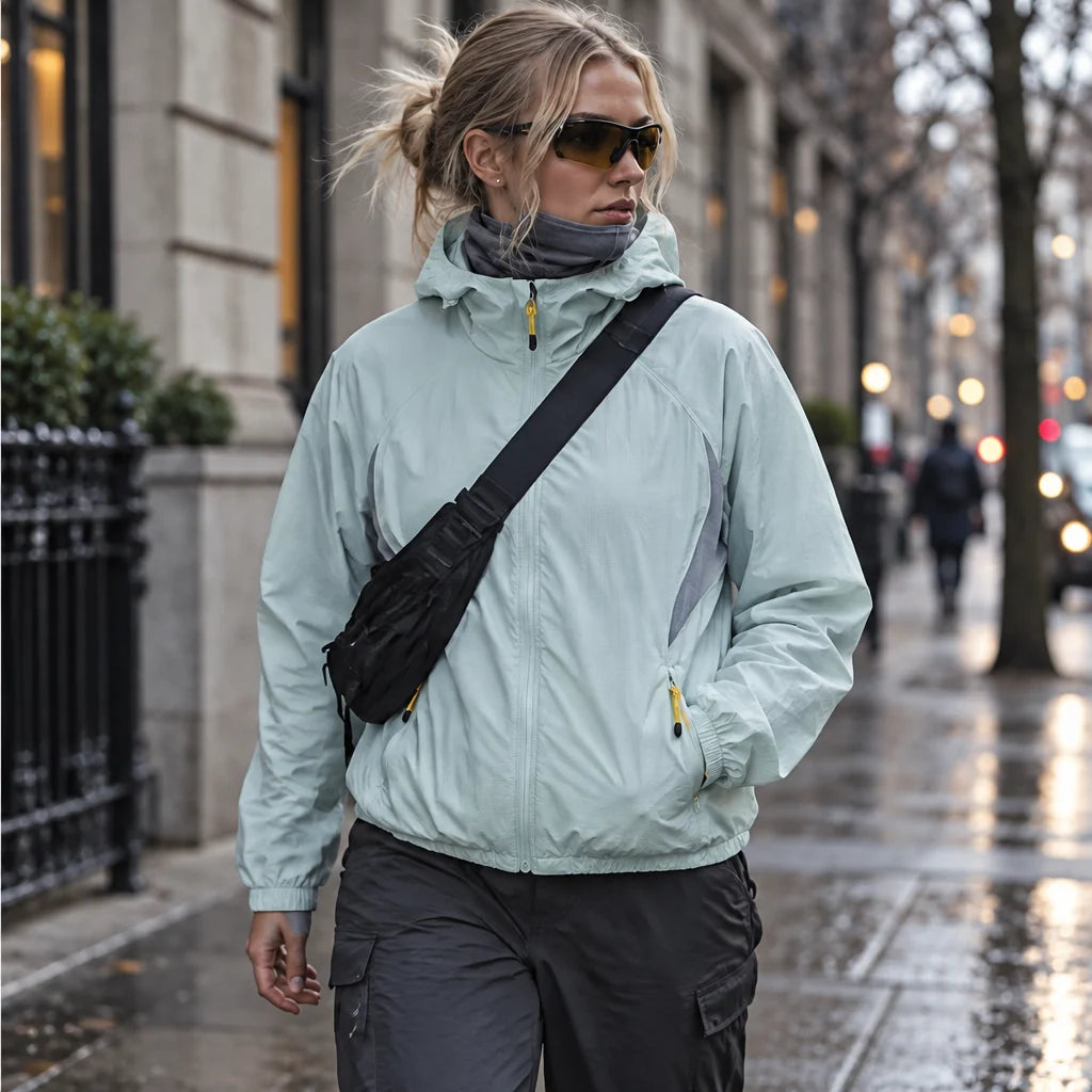 Virga - Unisex Water-Repellent & Windproof Mesh-Vent Lightweight Jacket - Green
