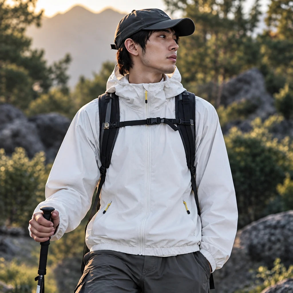 Virga - Unisex Water-Repellent & Windproof Mesh-Vent Lightweight Jacket - White