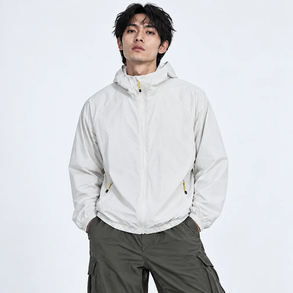 Virga - Unisex Water-Repellent & Windproof Mesh-Vent Lightweight Jacket - White