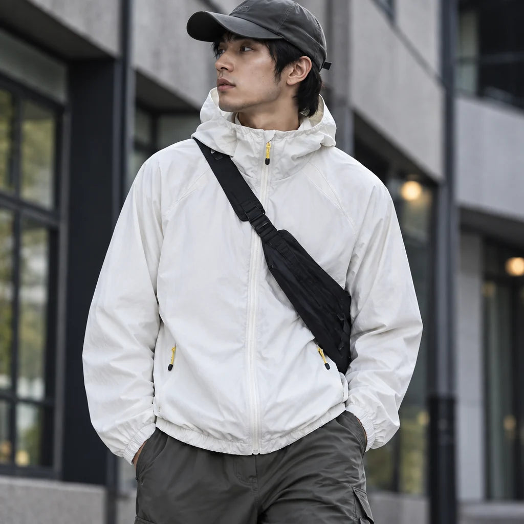 Virga - Unisex Water-Repellent & Windproof Mesh-Vent Lightweight Jacket - White