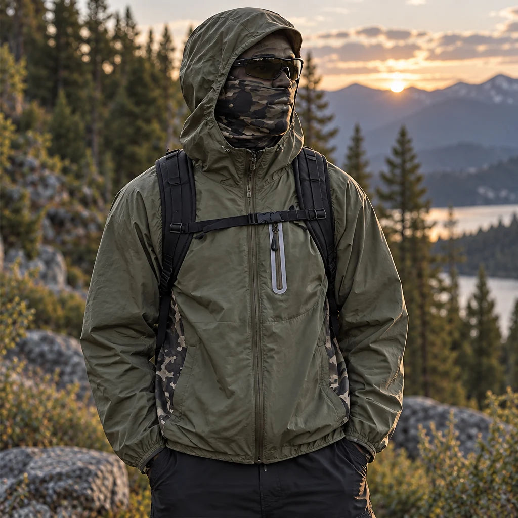 Cirrus - Unisex Water-Repellent & Windproof Reflective Lightweight Jacket - Military Green