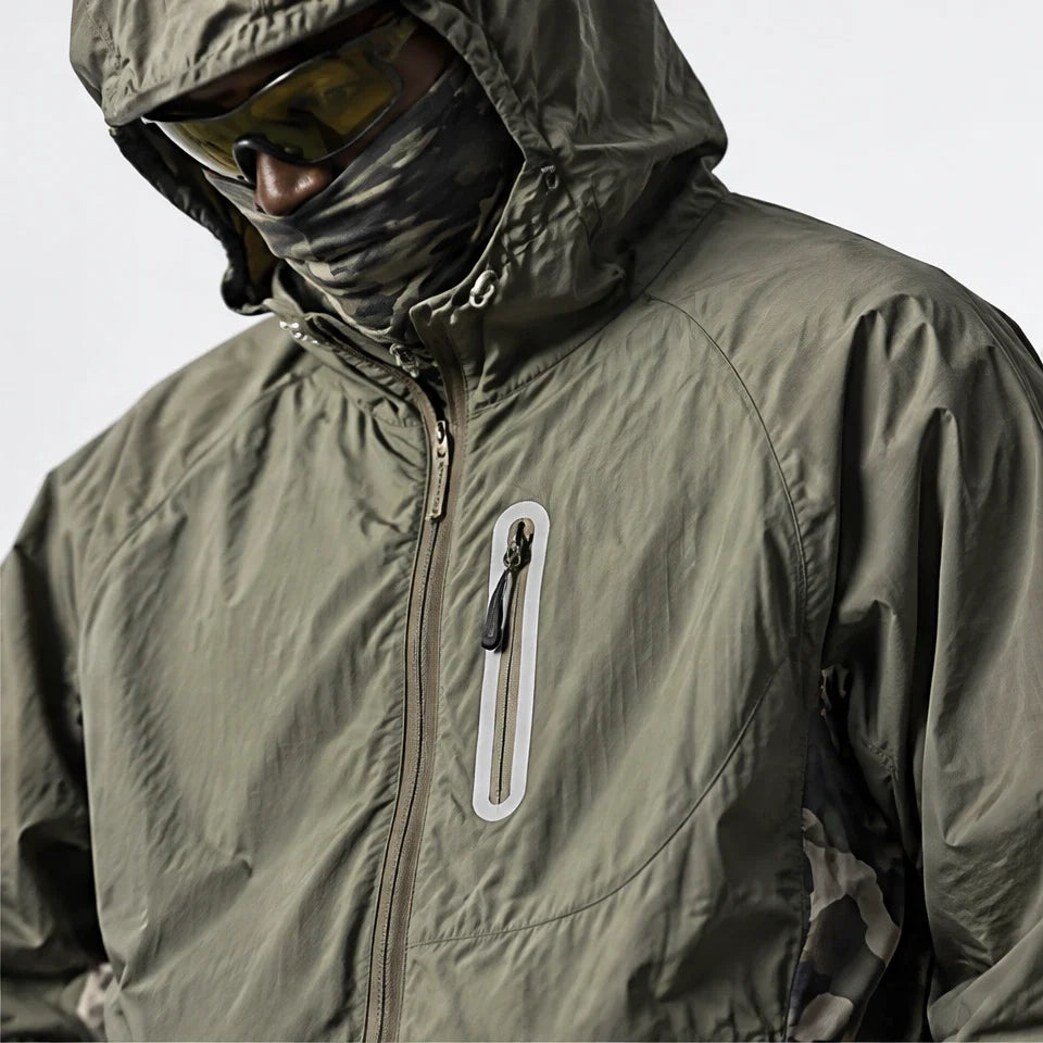 Cirrus - Unisex Water-Repellent & Windproof Reflective Lightweight Jacket - Military Green