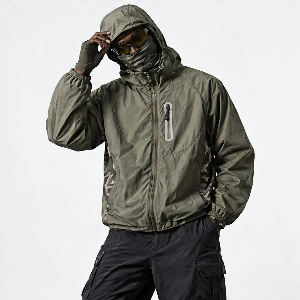 Cirrus - Unisex Water-Repellent & Windproof Reflective Lightweight Jacket - Military Green