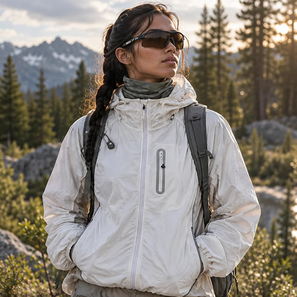 Cirrus - Unisex Water-Repellent & Windproof Reflective Lightweight Jacket - White