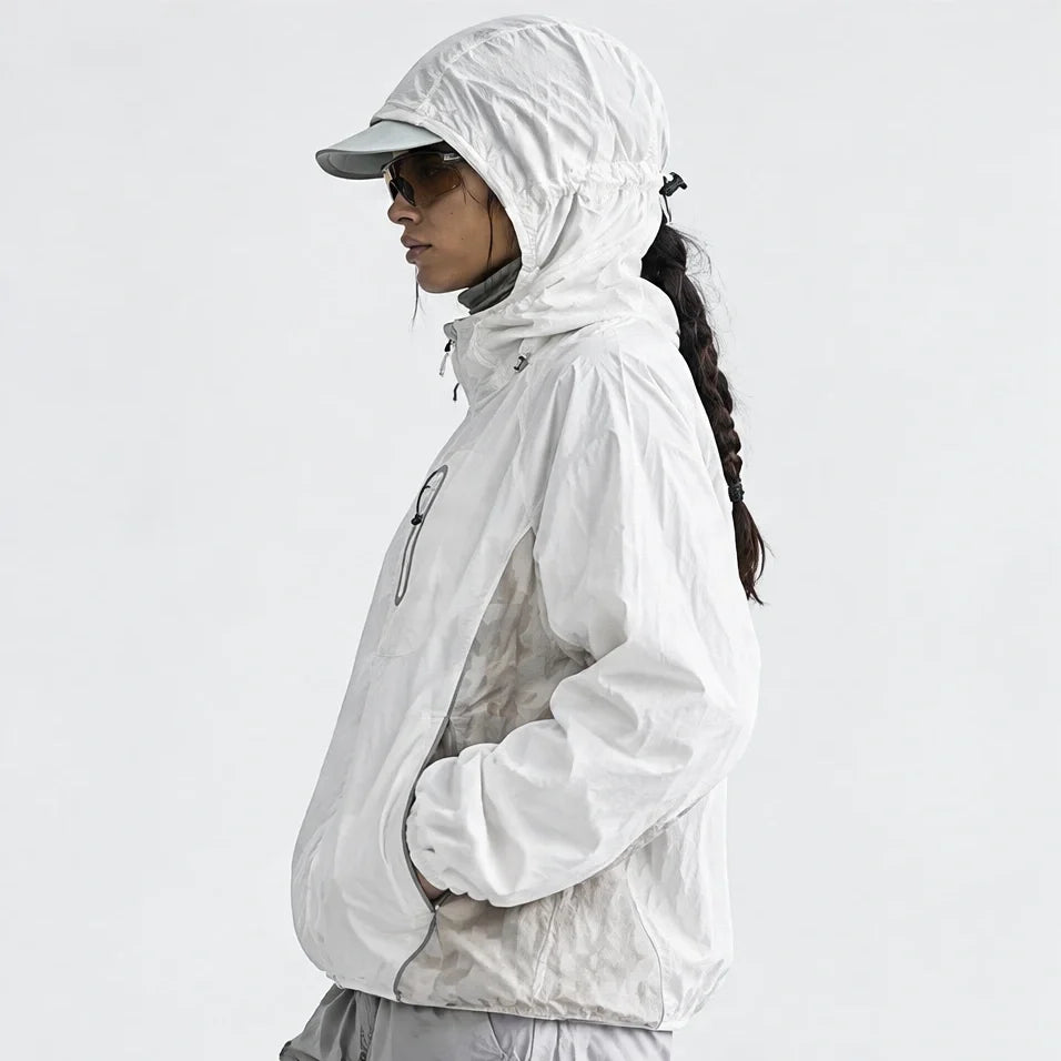 Cirrus - Unisex Water-Repellent & Windproof Reflective Lightweight Jacket - White